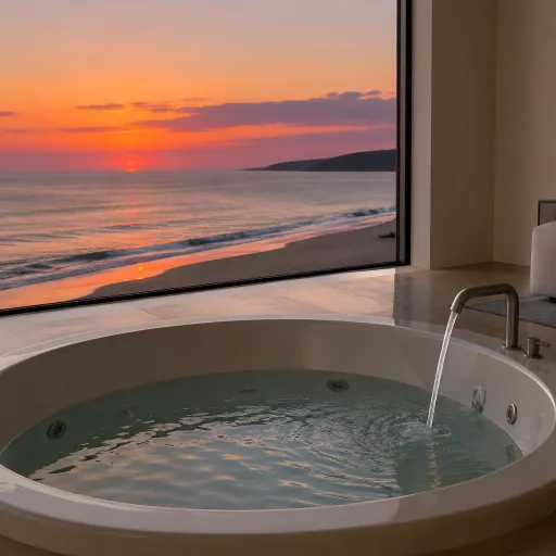 Elegant beachfront stays with a private in room jacuzzi for your next escape